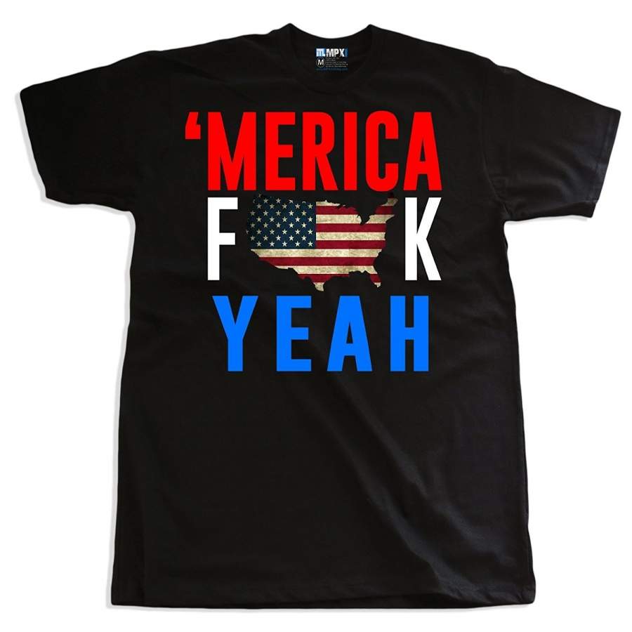 Merica Fck Yeah 4Th Of July Party Concert Mens T-Shirt Men Cotton Short Sleeve Black Funny T-Shirt