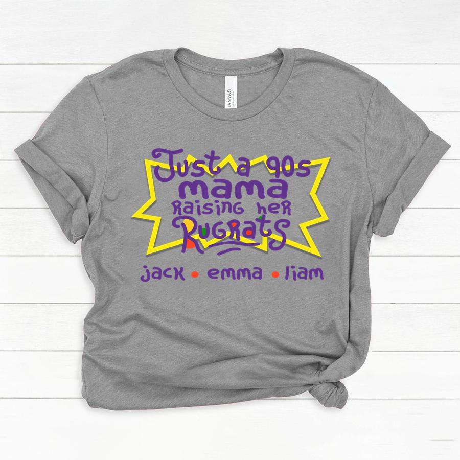 PERSONALIZED MAMA RAISING HER RUGRATS KIDS NAMES SHIRT