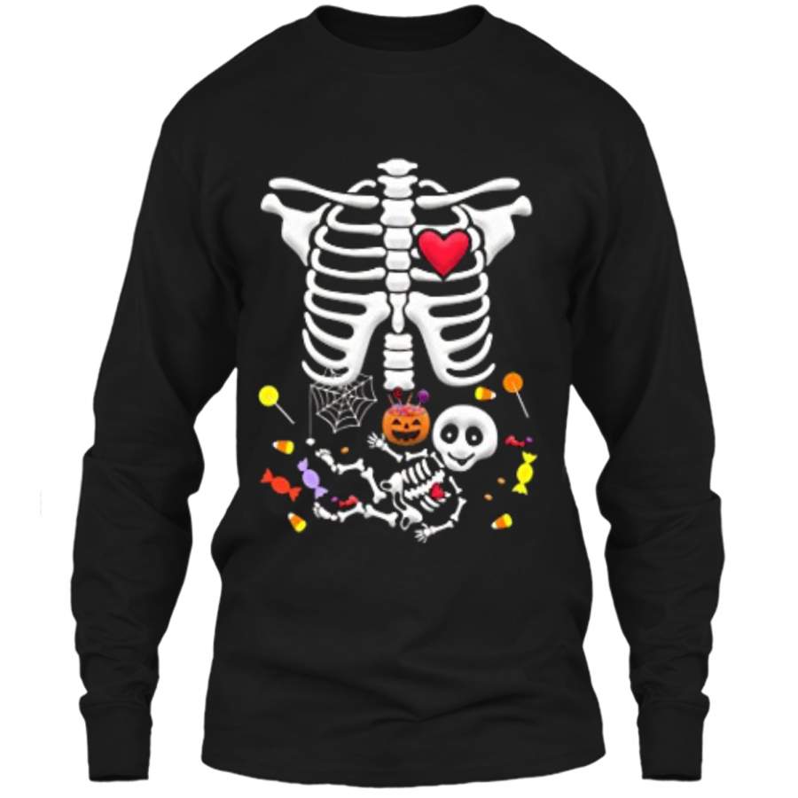 Pregnant Skeleton Candy Halloween  LS Ultra Cotton Tshirt