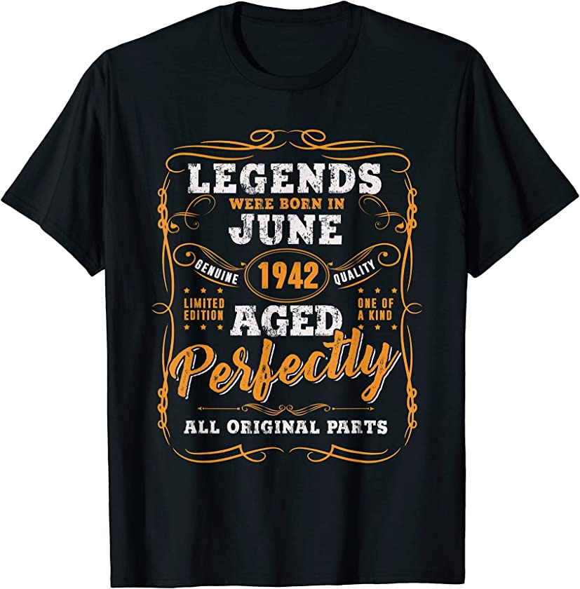 Vintage June 1942 79th Birthday Gift 79 Year Old Men Women T-Shirt