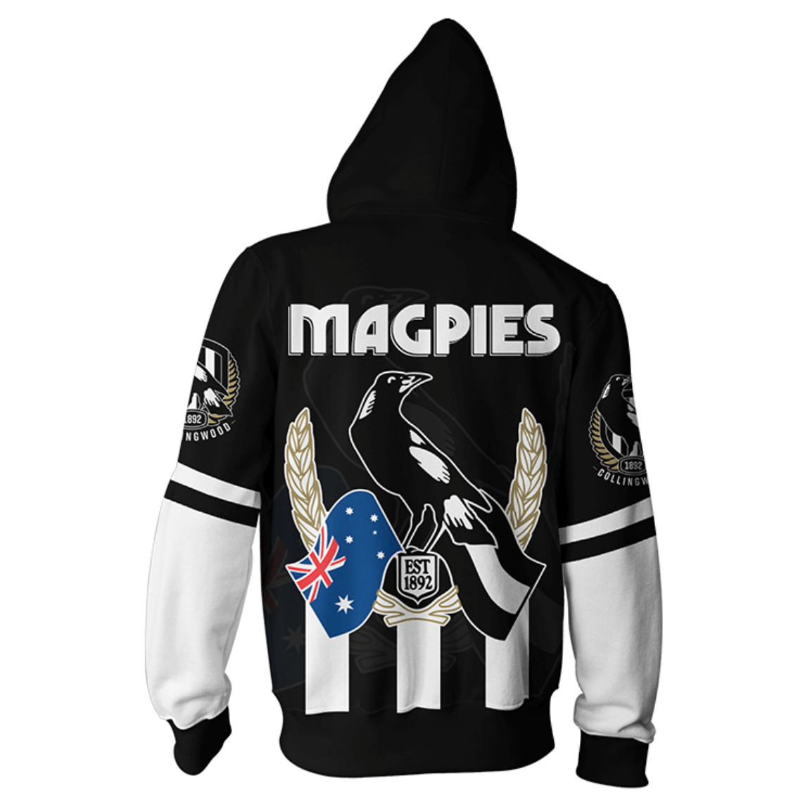 Collingwood Football Club Zip Hoodie FreeFire A15 Wardrobe Collective
