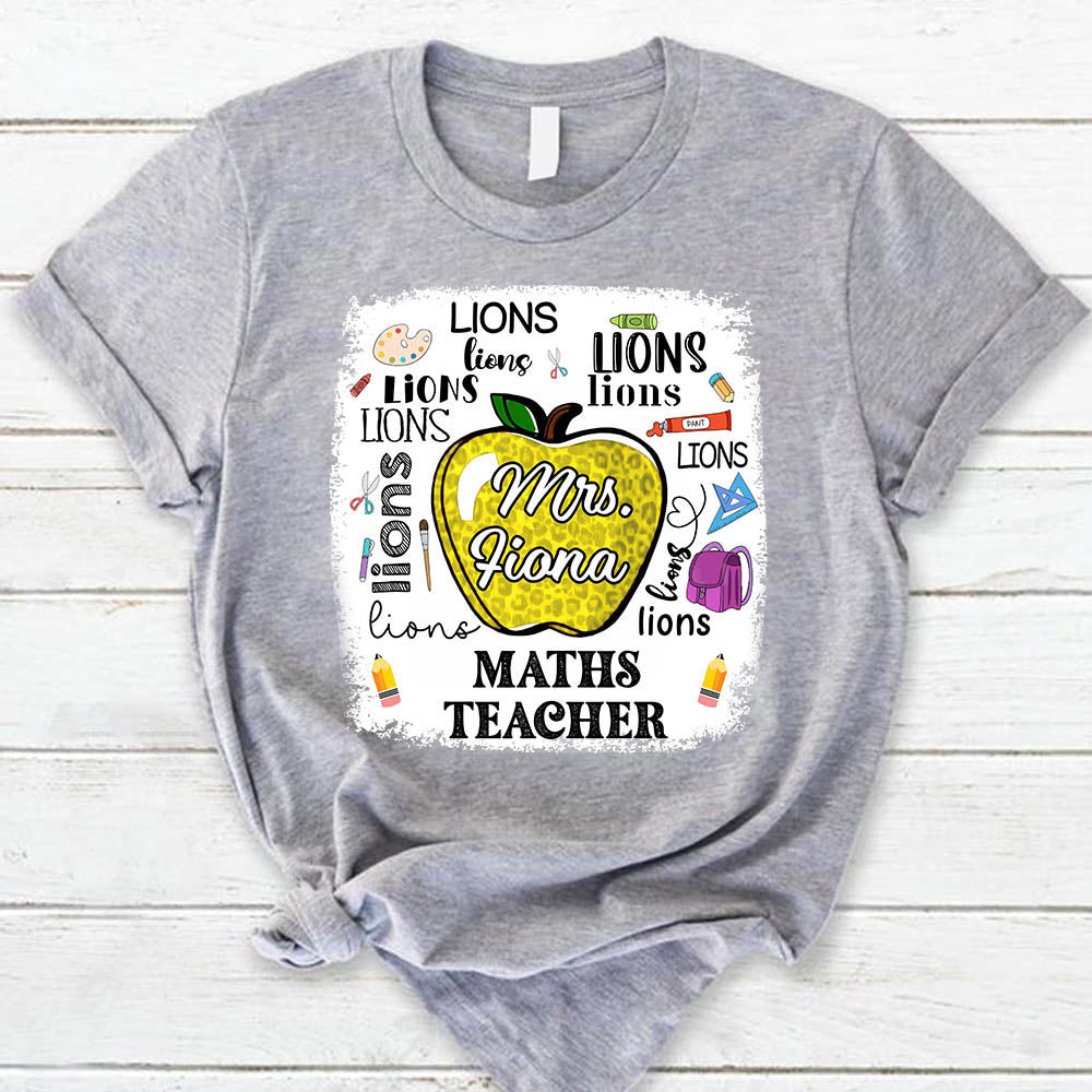 Personalized Lions School Mascot Apple Custom Name T-Shirt Ph99 Nh00