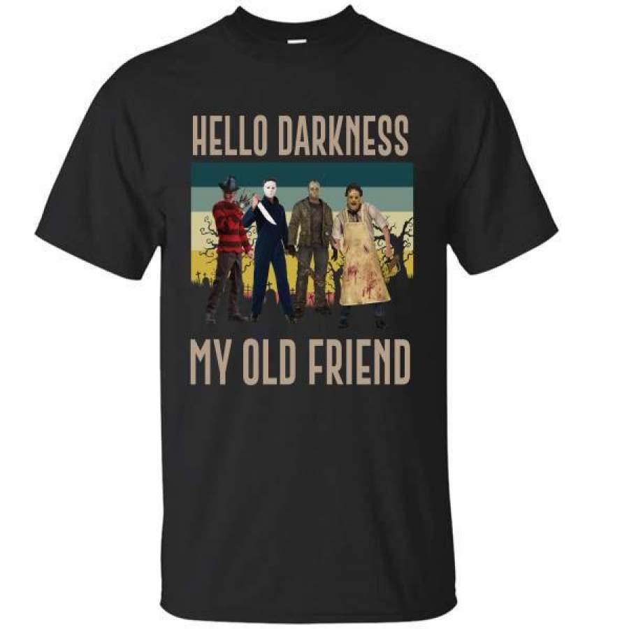 Vintage Horror Characters Hello Darkness My Old Friend T-Shirt