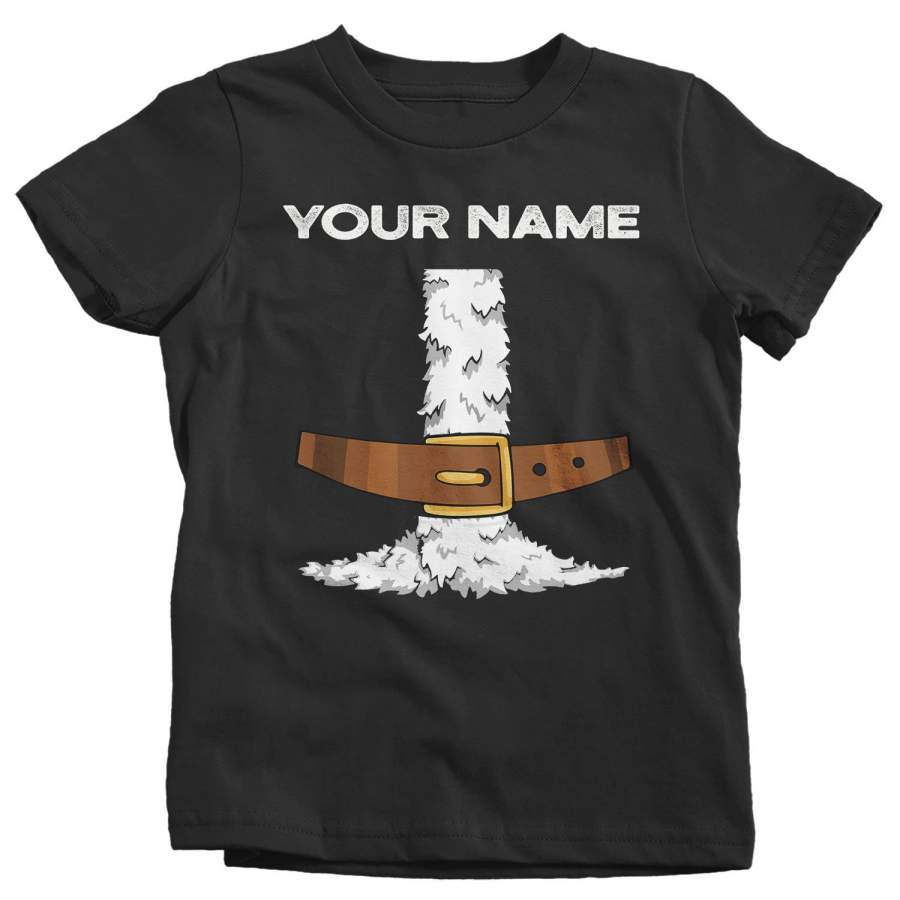 Kids Personalized Santa T Shirt Holiday Pajama Shirt Matching Christmas Pajamas Santa Costume Tee Fun Custom Christmas Eve Shirt