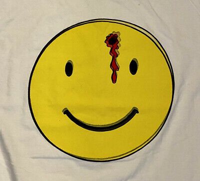 Vtg 90s Smiley Happy Face  Graphic Shirt Bullet Head Nirvana  M 7538