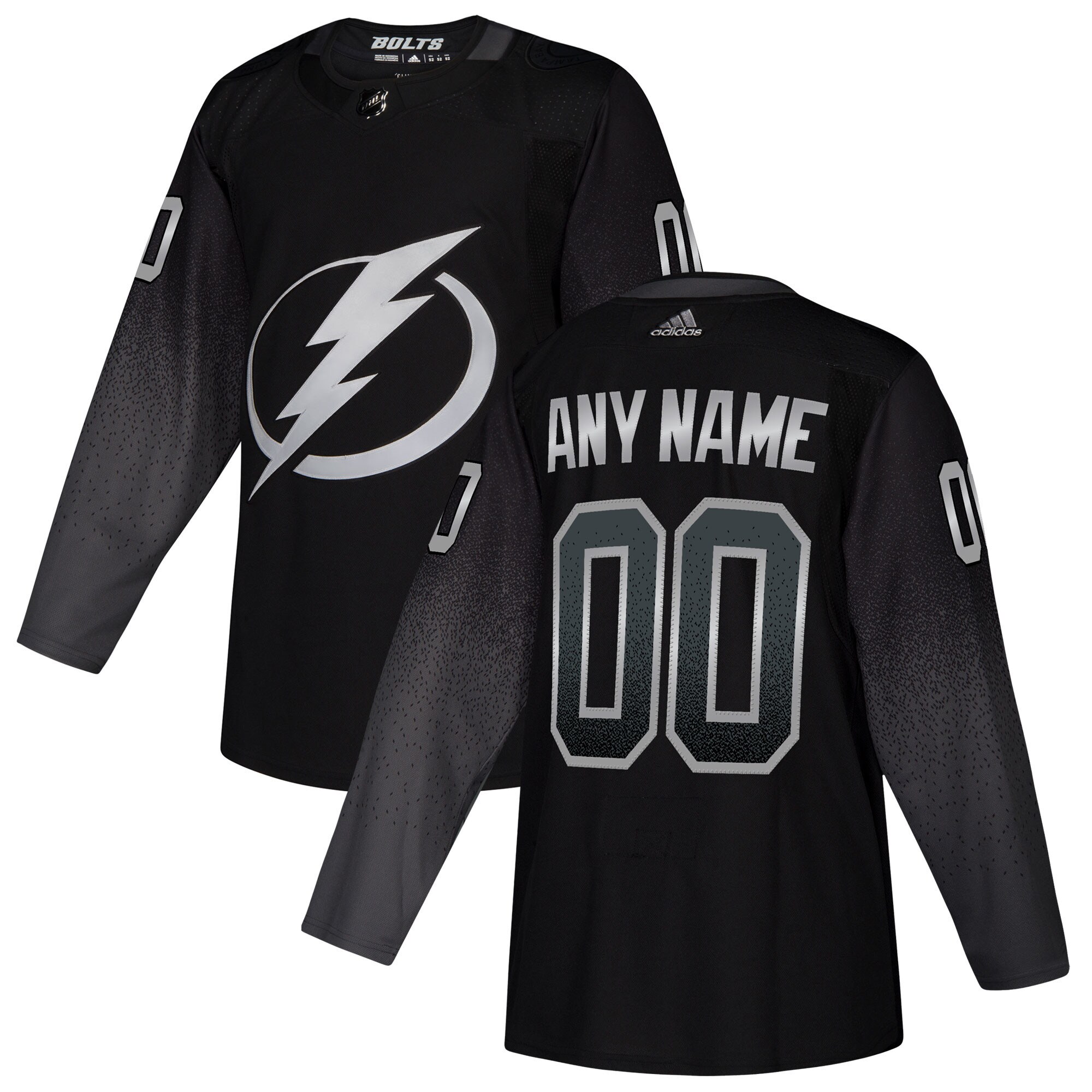 Men's Tampa Bay Lightning adidas Black Alternate Authentic Custom Jersey