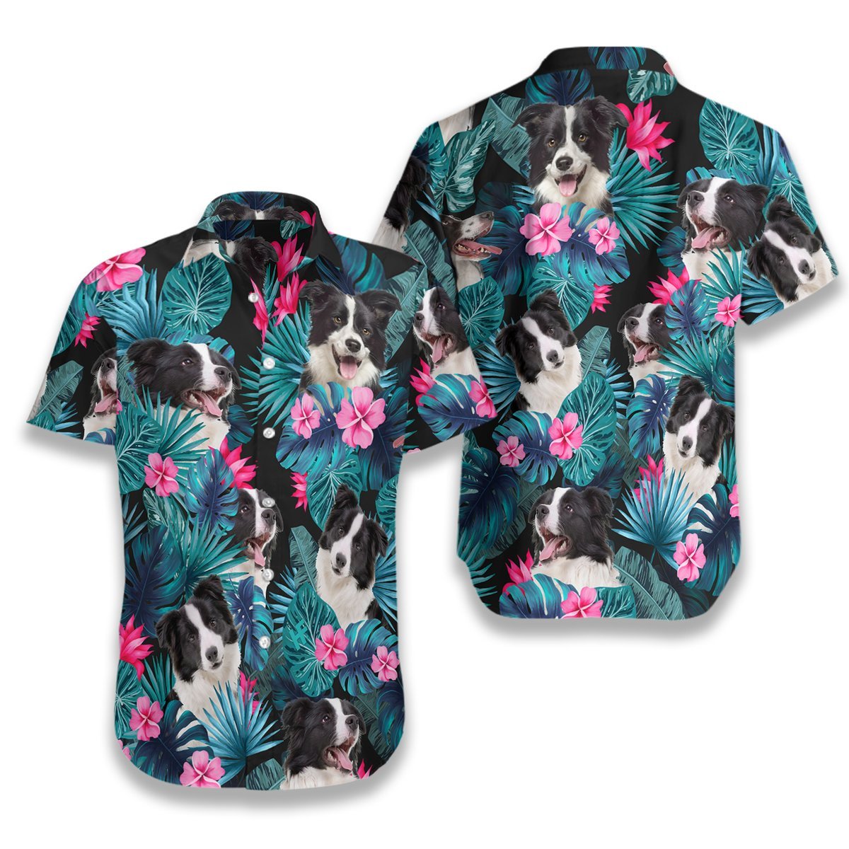 Tropical Border Collie All Over Printed Hawaiian Shirt Ha59354