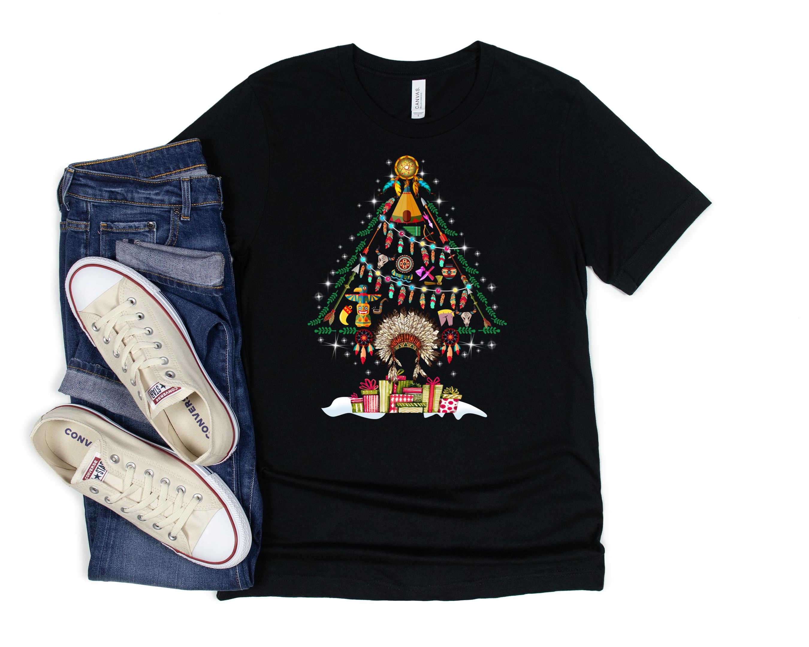 Christmas Native Tree, Merry Christmas Shirt, Christmas Funny Shirt, Merry Christmas Wishes, Native Shirt