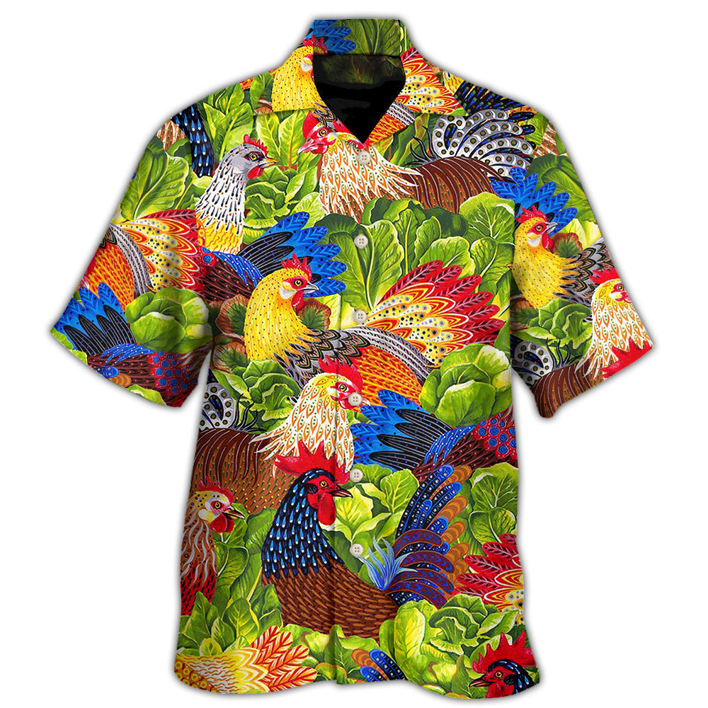 Chicken Family Lover Colorful Hawaii Shirt Ha70893