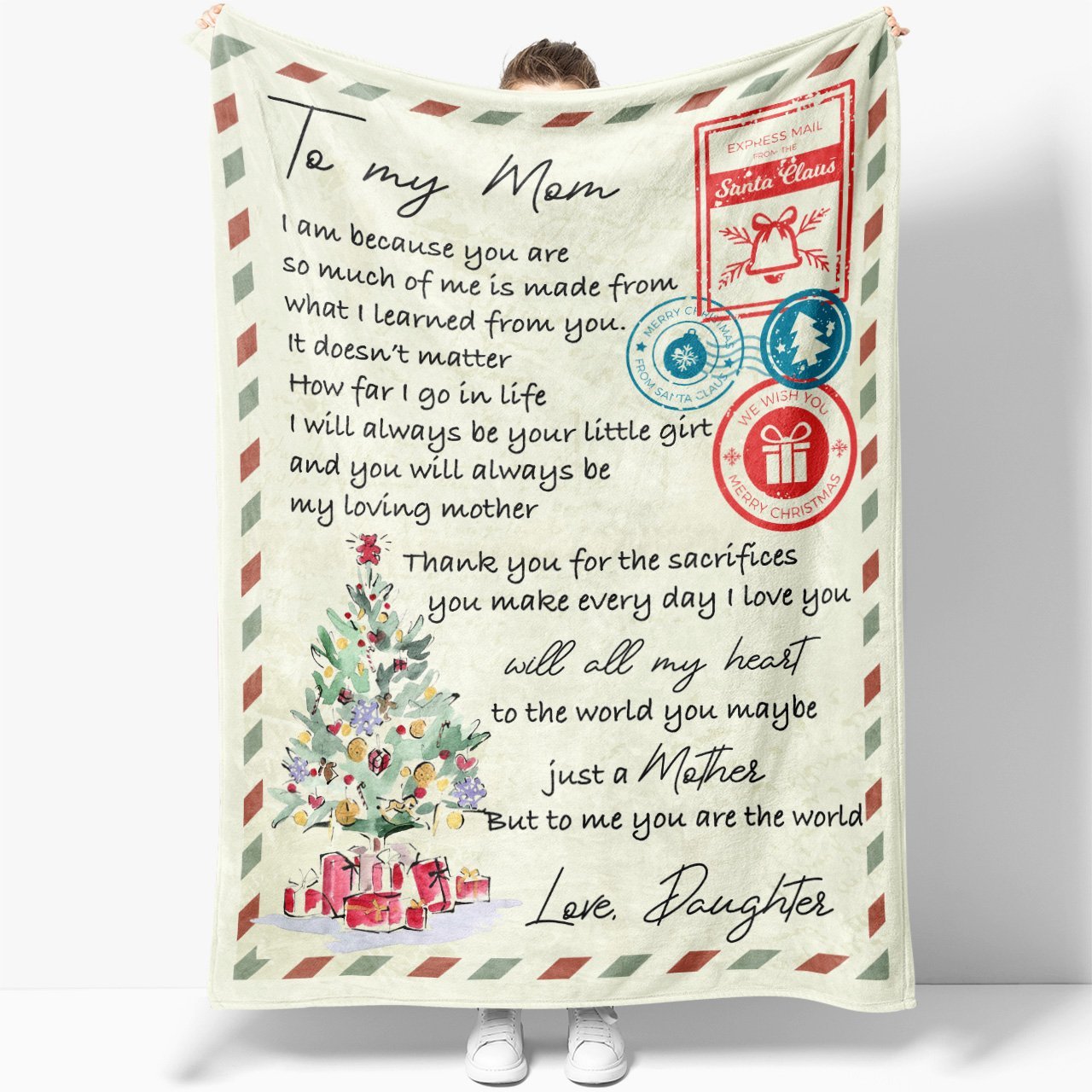 To Me You Are The World Fleece Blanket – Quilt Blanket, Meaningful Mother’S Day Gift, Mother’S Day Gift From Daughter To Mom, Home Decor Bedding Couch Sofa Soft And Comfy Cozy