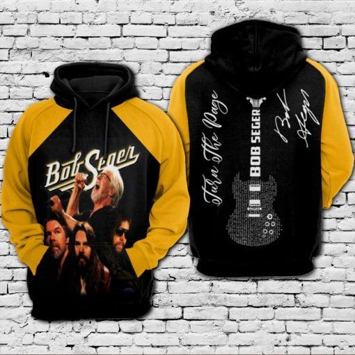 Bob Seger Turn The Page Yellow Black Men and Women 3D Hoodie