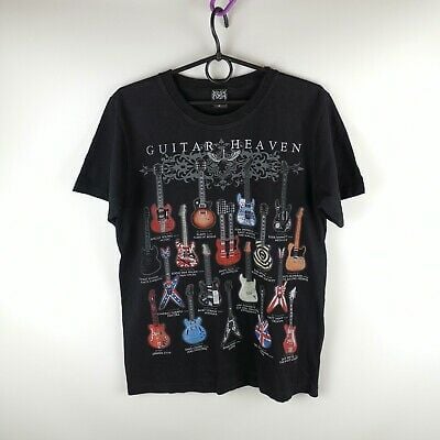 Vintage Guitar Heaven Legendary Band Nirvana Oasis Metallica Led Zeppelin T-shir T-shirt 3996