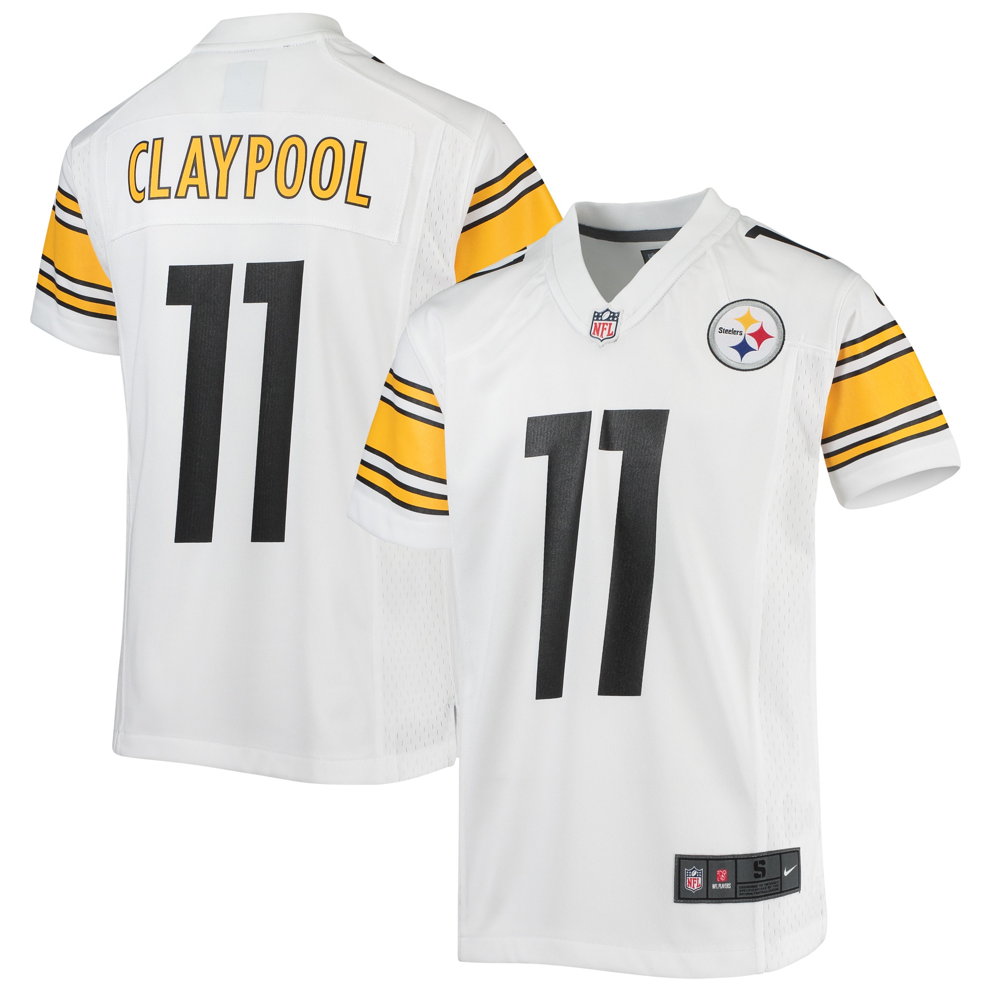 Youth Pittsburgh Steelers Chase Claypool White Game Jersey