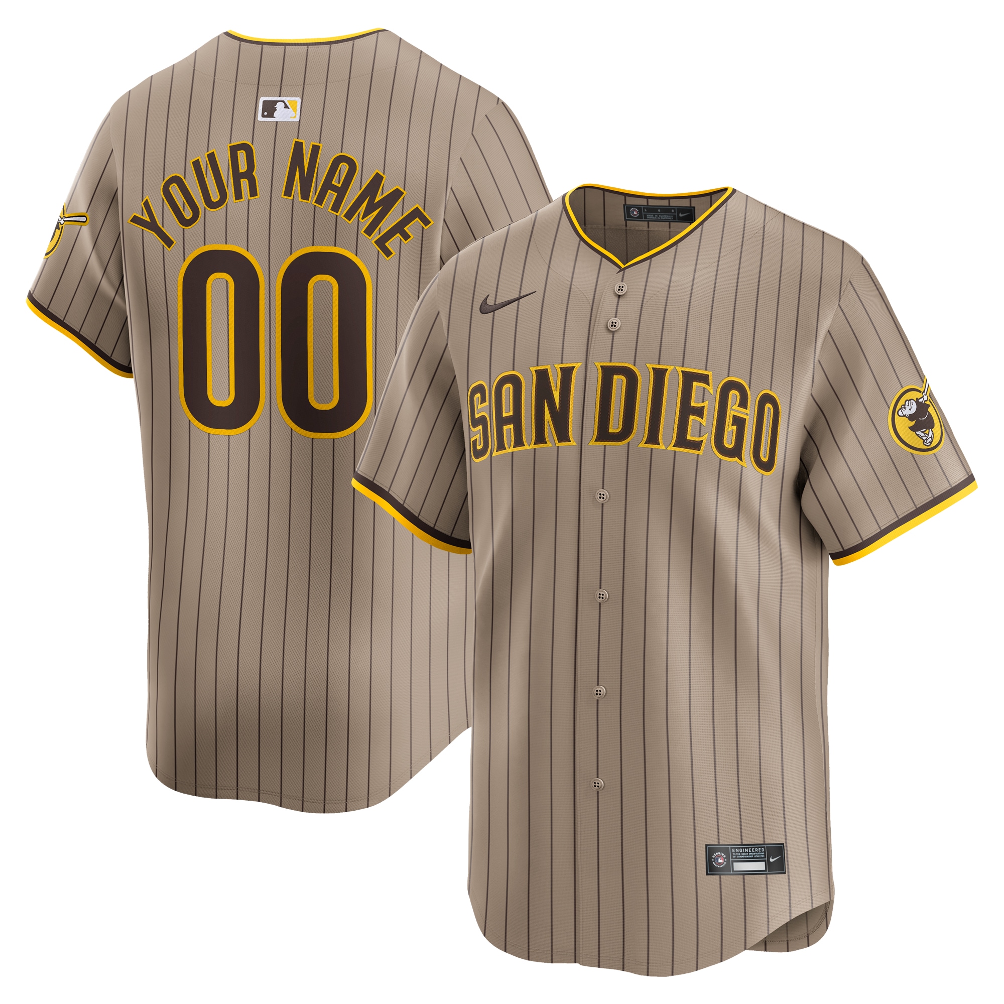 San Diego Padres Alternate Limited Custom Jersey  Khaki