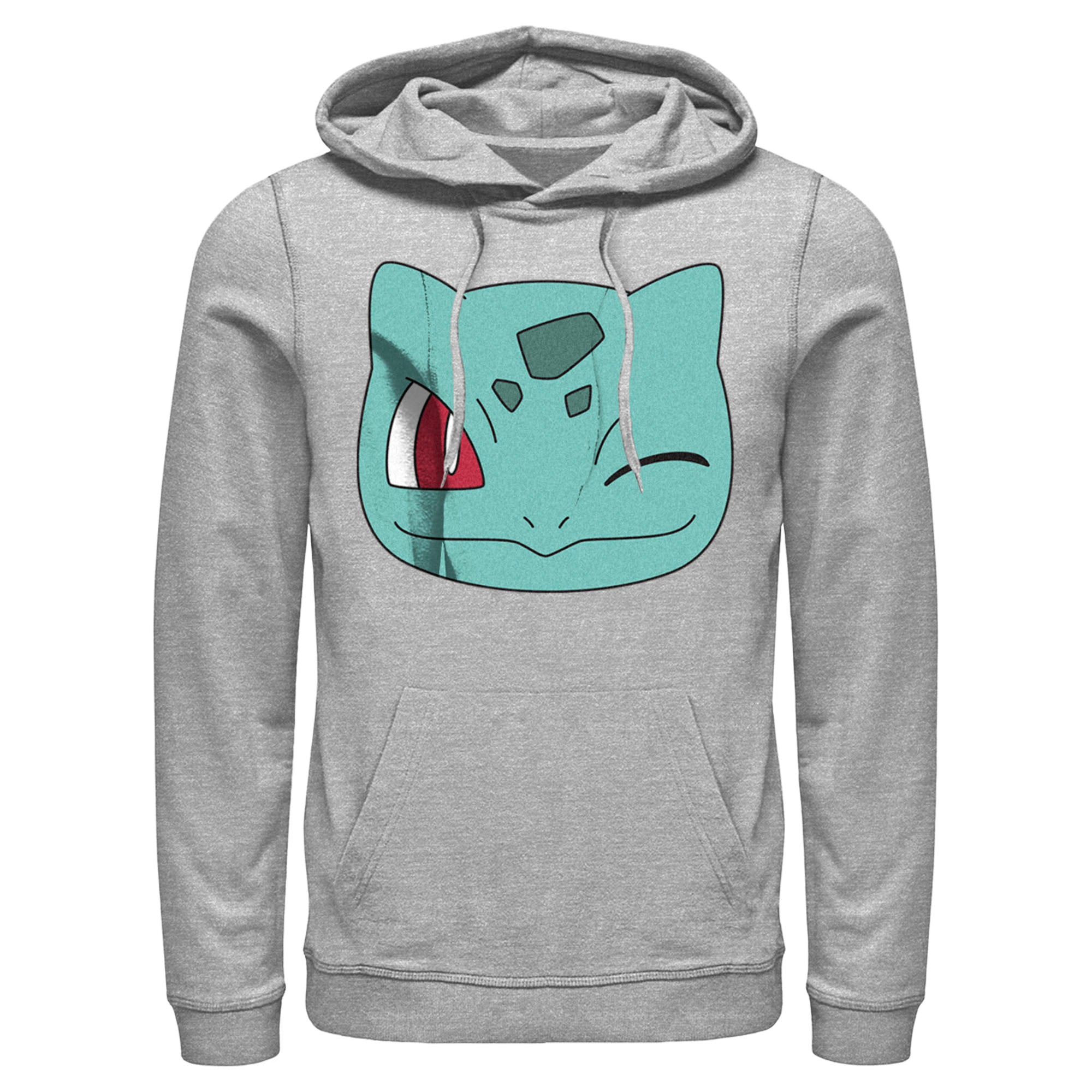 Men’S Pokemon Bulbasaur Wink Face Pull Over Hoodie