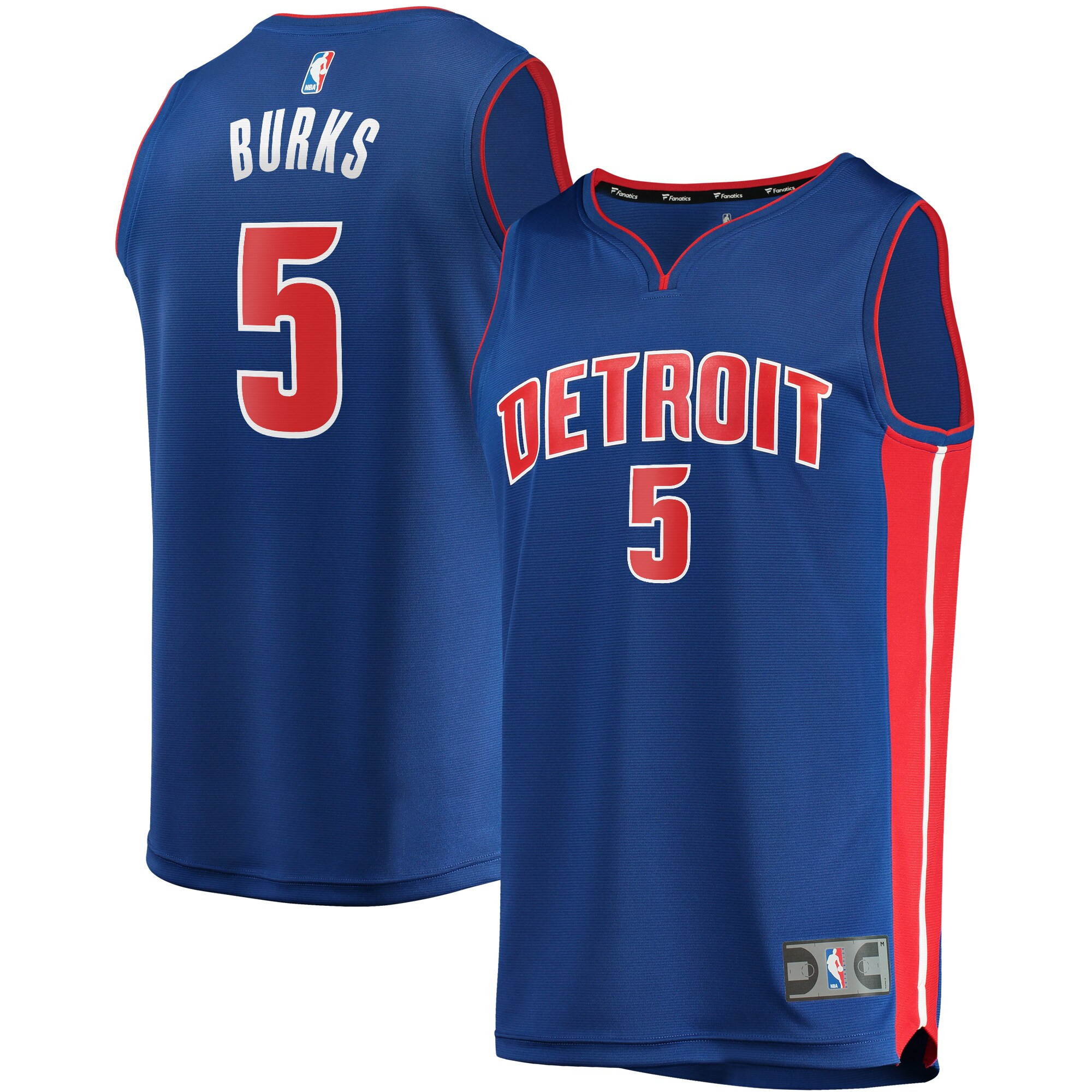 Alec Burks Detroit Pistons Fanatics Branded Fast Break Replica Jersey – Icon Edition – Blue NBA