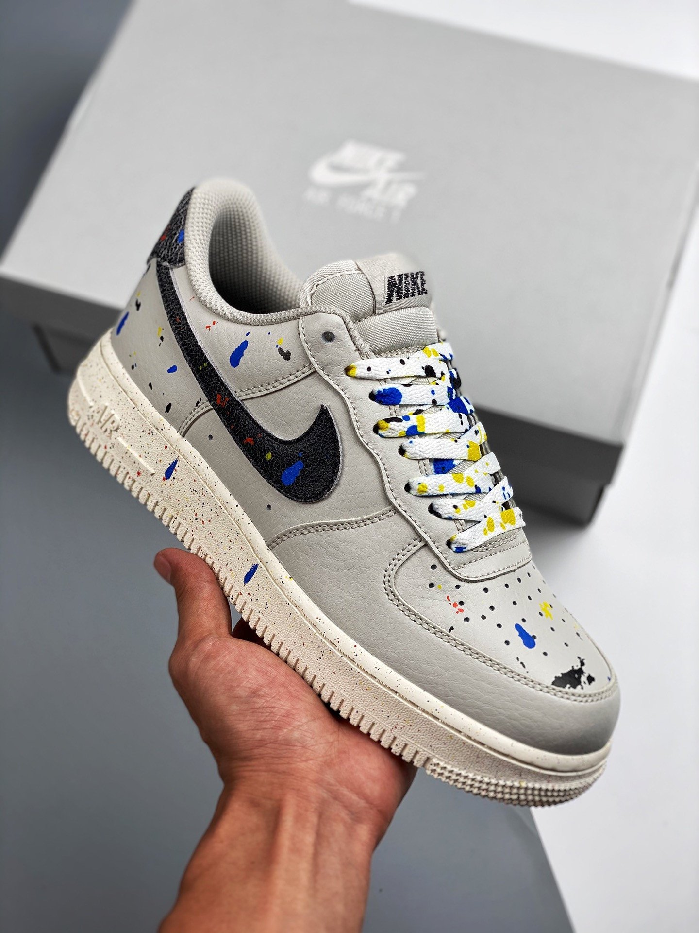 Nike Air Force 1 Low Paint Splatter Light BoneBlack-Sail 5340547