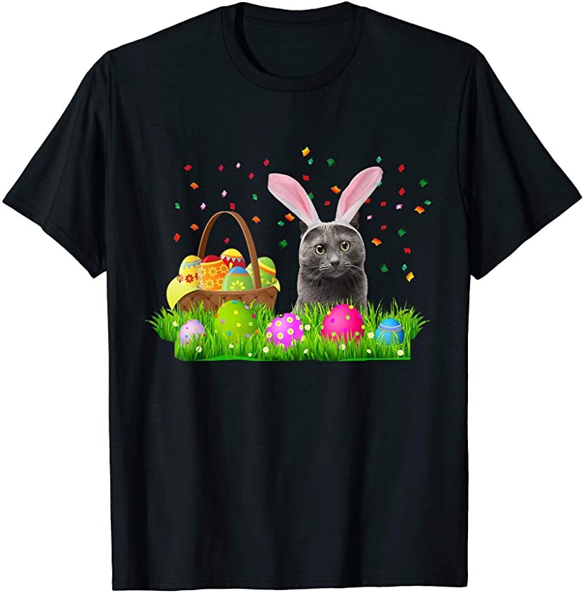 Bunny Chartreux Cat Easter Chartreux Cat Lover Gifts T-Shirt