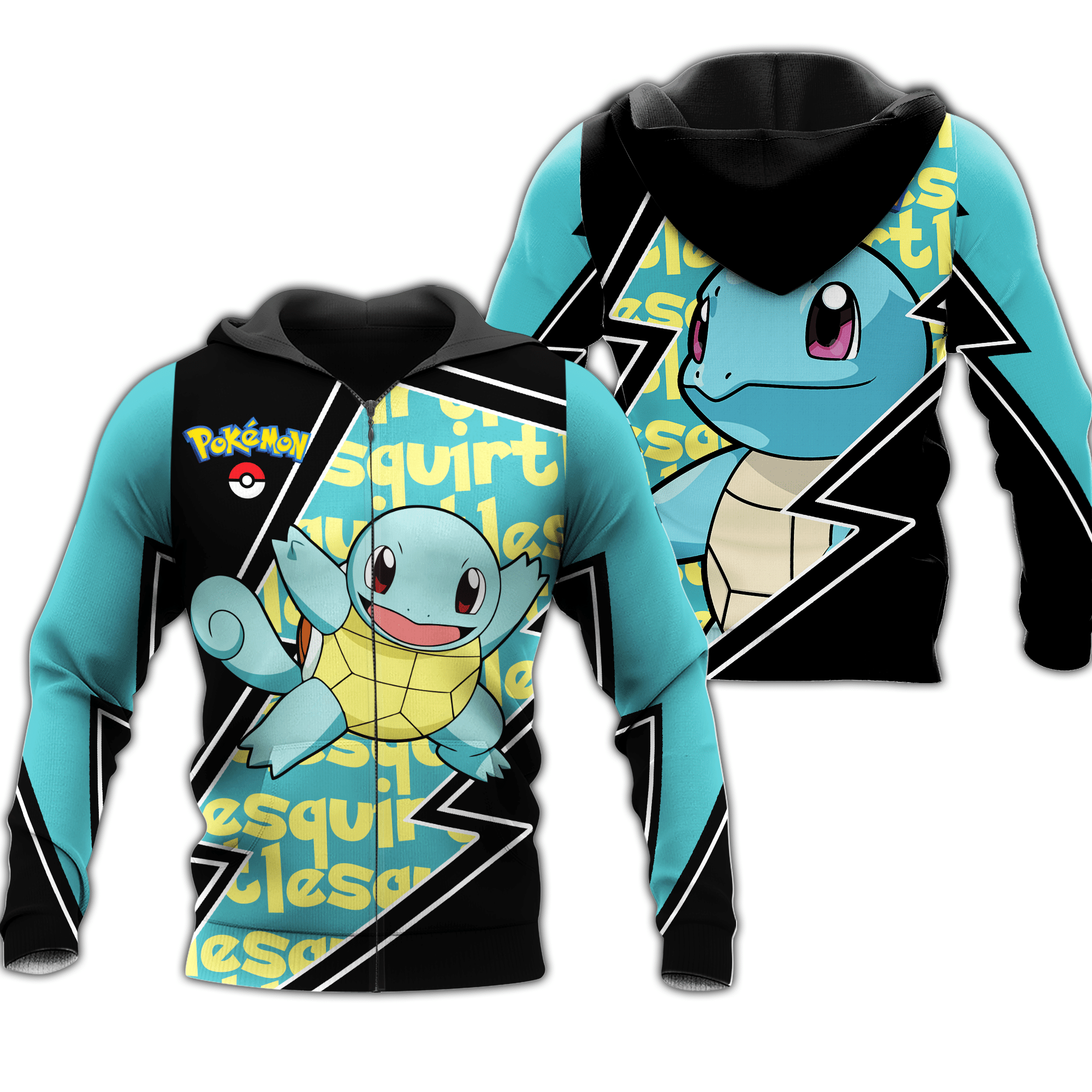 Squirtle Zip Hoodie Costume Pokemon Shirt Fan Gift Idea