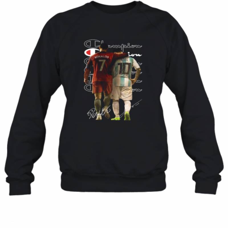 Champion Cristiano Ronaldo Lionel Messi Signatures Sweatshirt T-Shirt