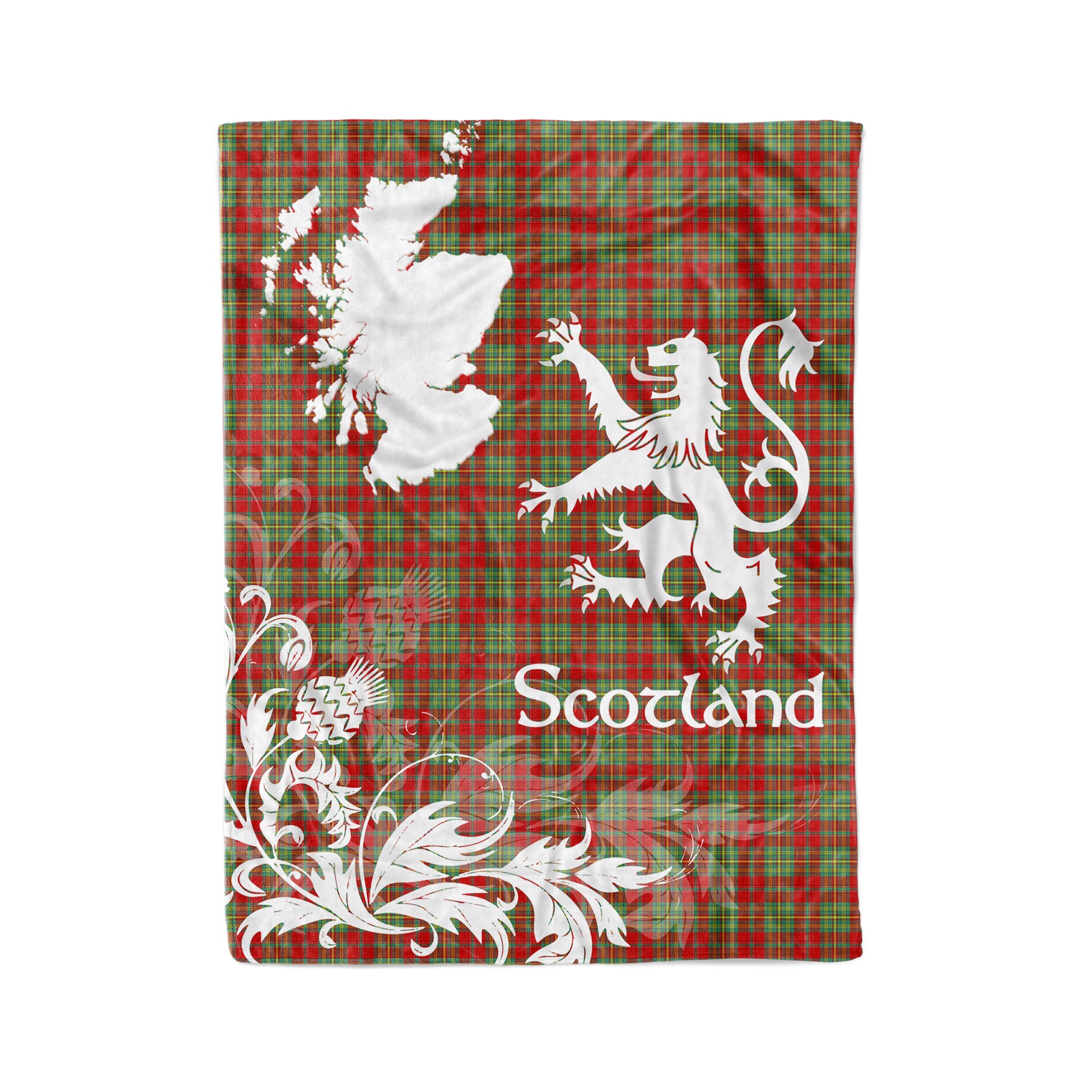 Tartan Plaid Fleece Blanket Tartan Blanket Thistle And Lion Scottish Clan Leask Modern Plaid Blanket