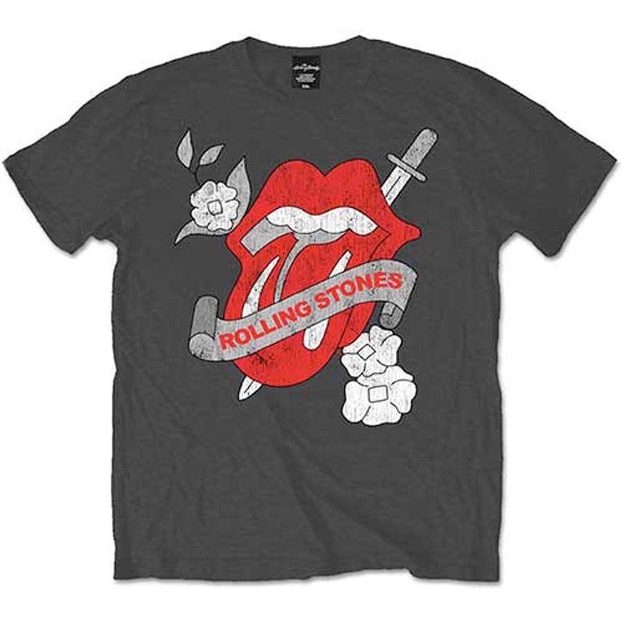 The Rolling Stones -Vintage Tattoo – Charcoal Grey T-shirt