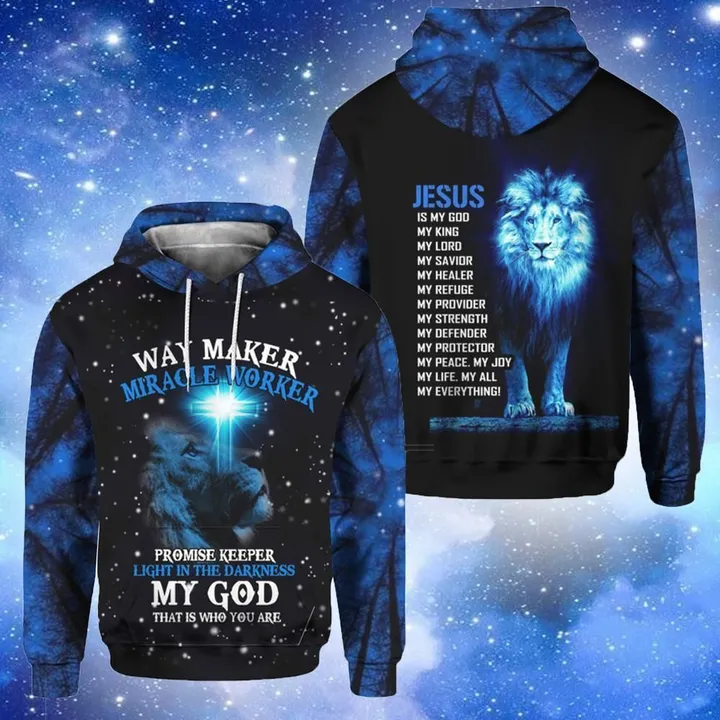 Way Maker Miracle Worker 3D Pullover Hoodie Shirts For Men, Jesus Shirt, Jesus Gift, Religious Shirt