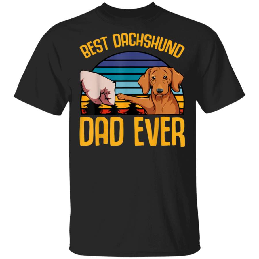 Mens Best Dachshund Dad Ever Cute Animal Dog Pet Funny Lover TShirt