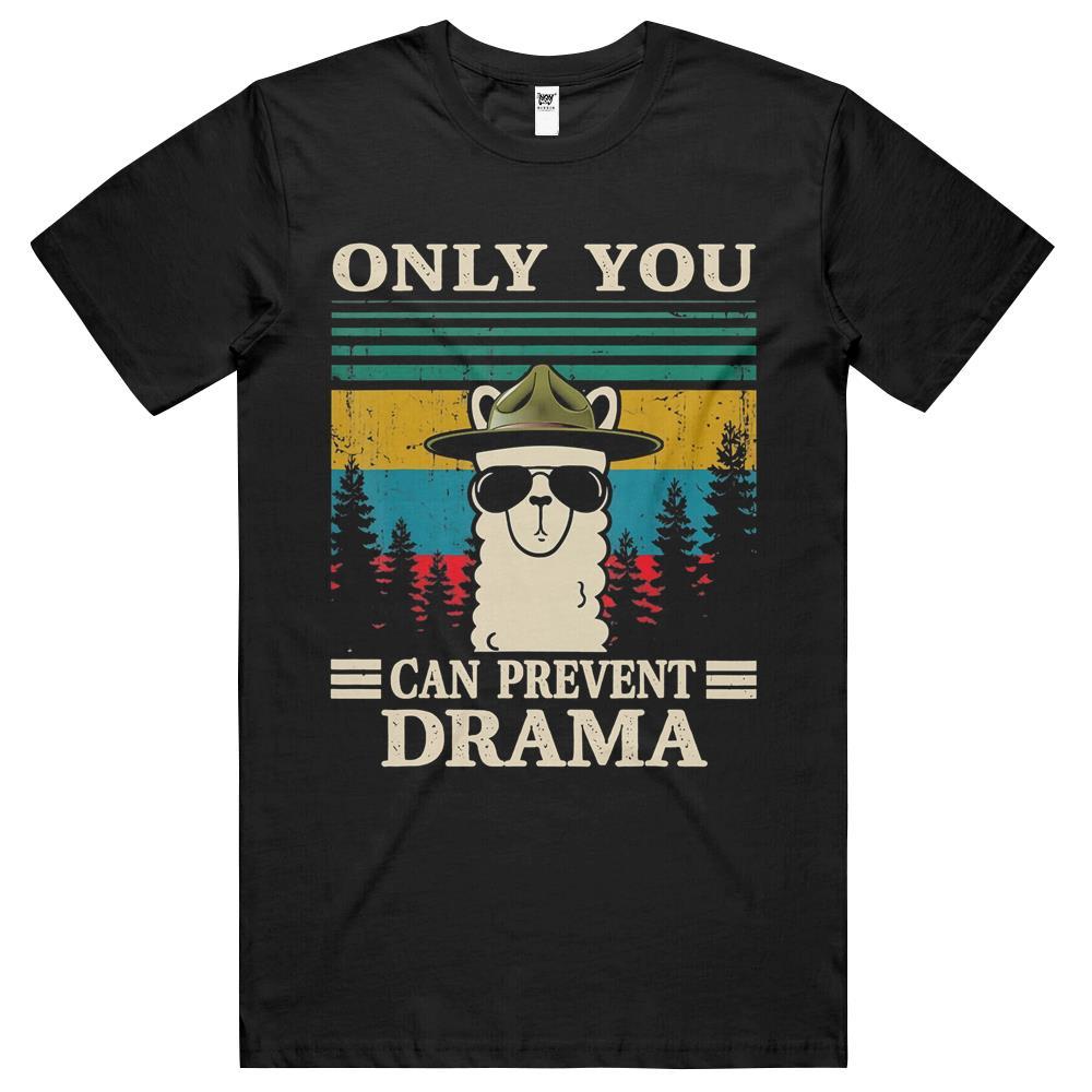 Llama Camping Only You Can Prevent Drama Gifts Men Women T Shirts