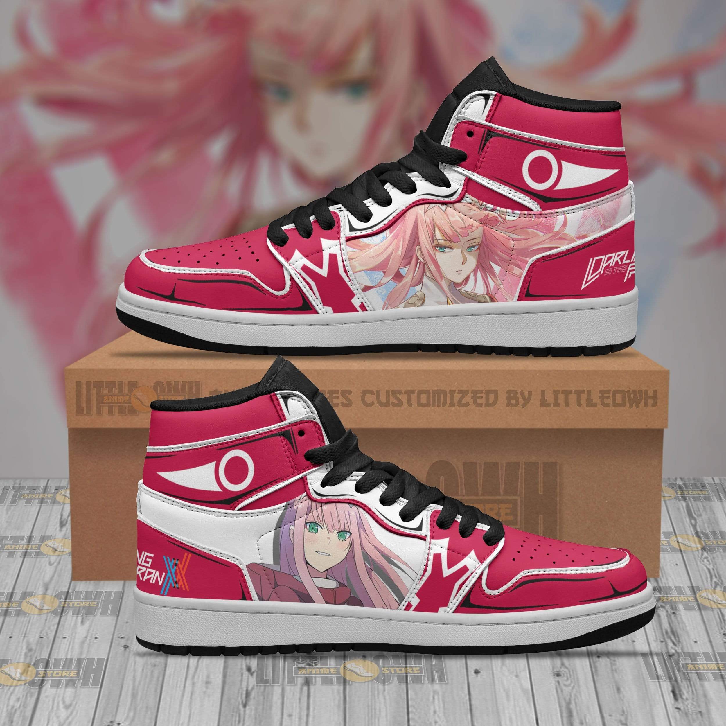 Zero Two Jd Sneakers Custom Darling In The Franxx Anime Shoes