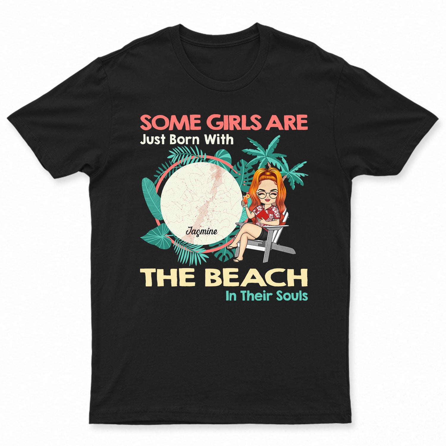 Star Map The Beach In Their Souls – Gift For Beach Lovers – Personalized Custom T Shirt