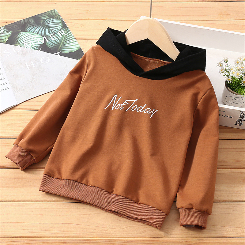 2022 Spring Hoodie Children’s Clothing New Korean Kids Sweatshirt Loose Solid Color Round Neck Long-Sleeved Pullover Hooded alx