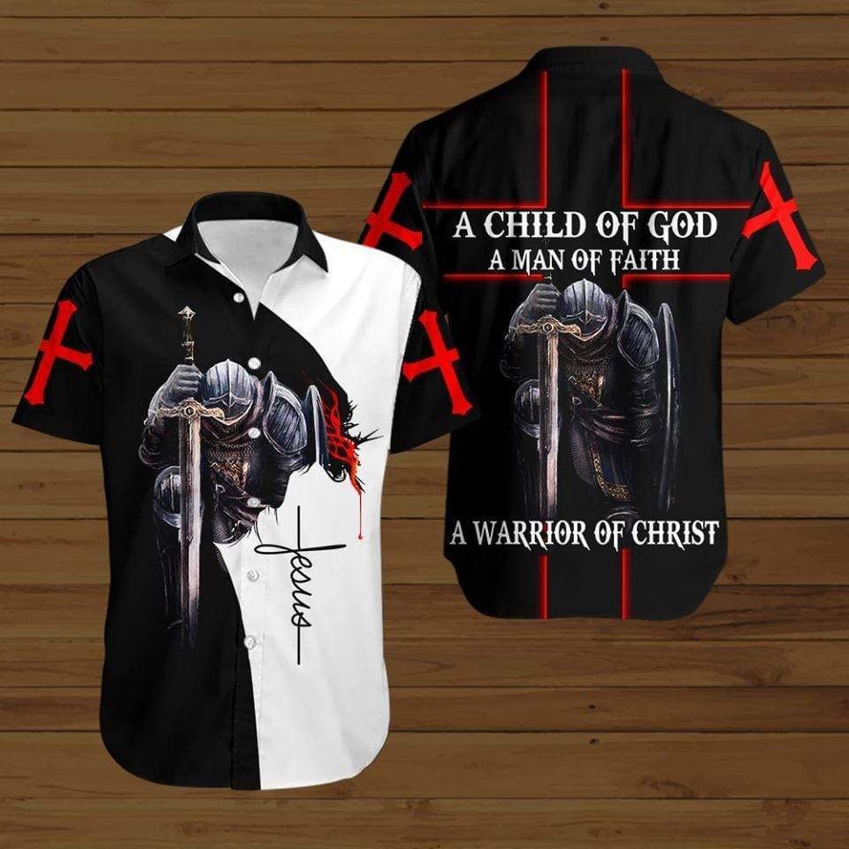 A Child Of God A Man Of Faith Jesus Cross Hawaiian Shirts #17520H