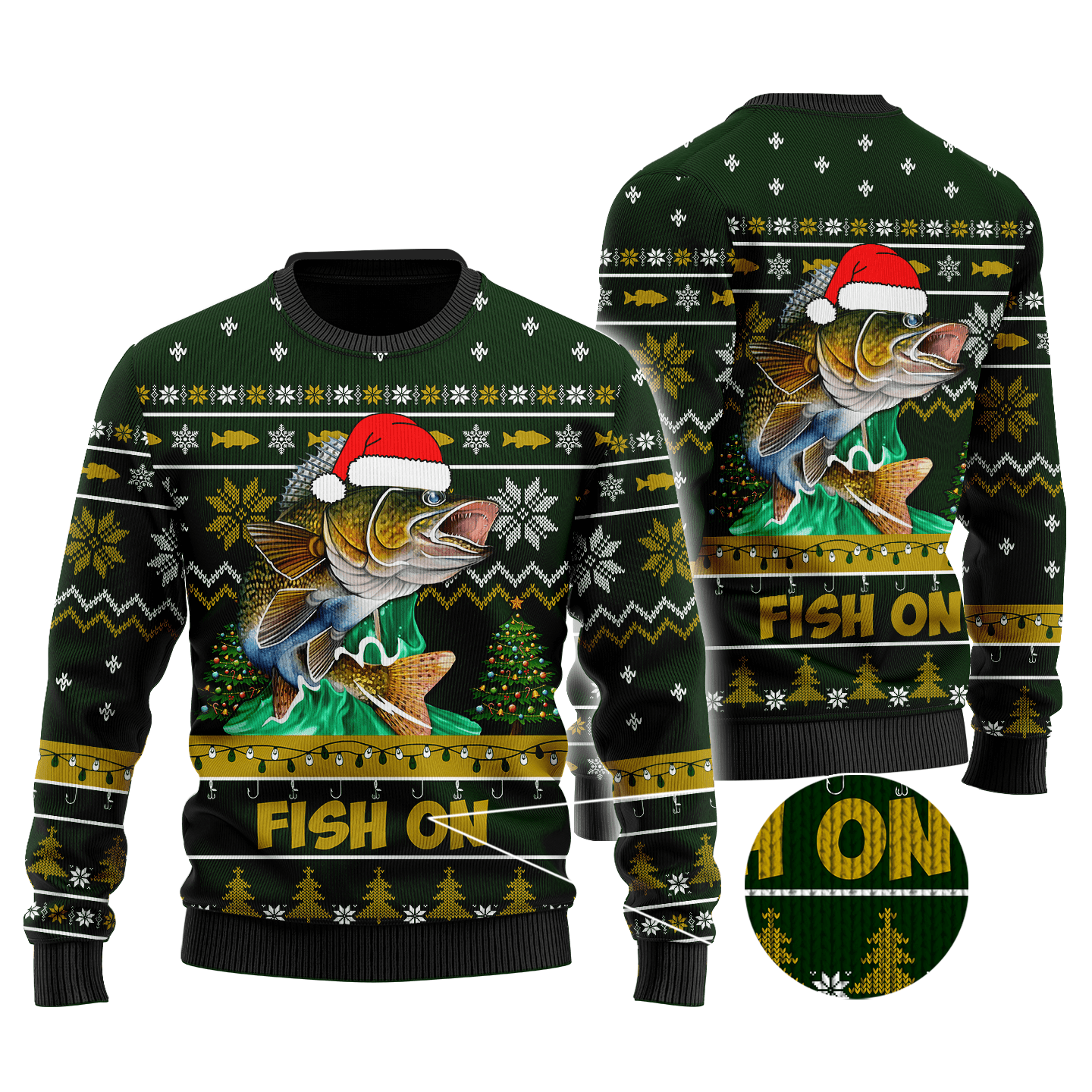 Walleye Fishing Ugly Christmas Sweater | Unisex | Full Size | Adult | Colorful | US3710