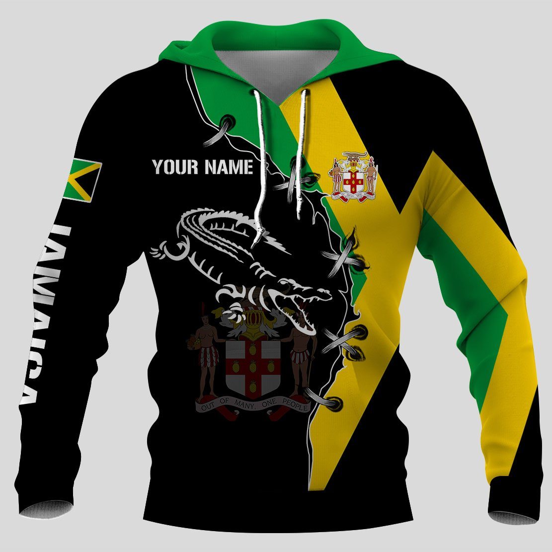 Jamaica Crocodile Hoodies And T-Shirts 3D Full Printing