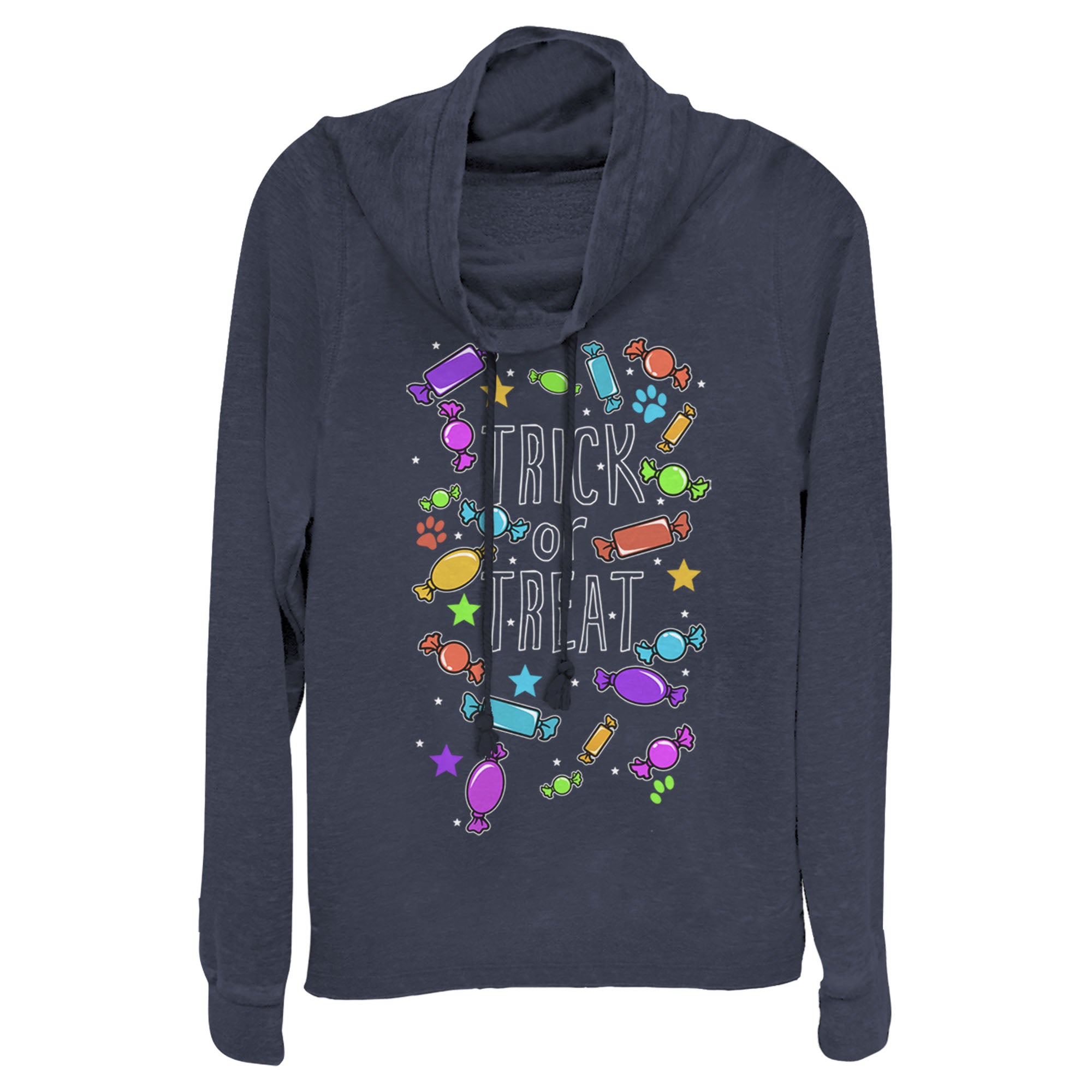 Lost Gods Junior’S Halloween Candy Explosion  Cowl Neck Sweatshirt