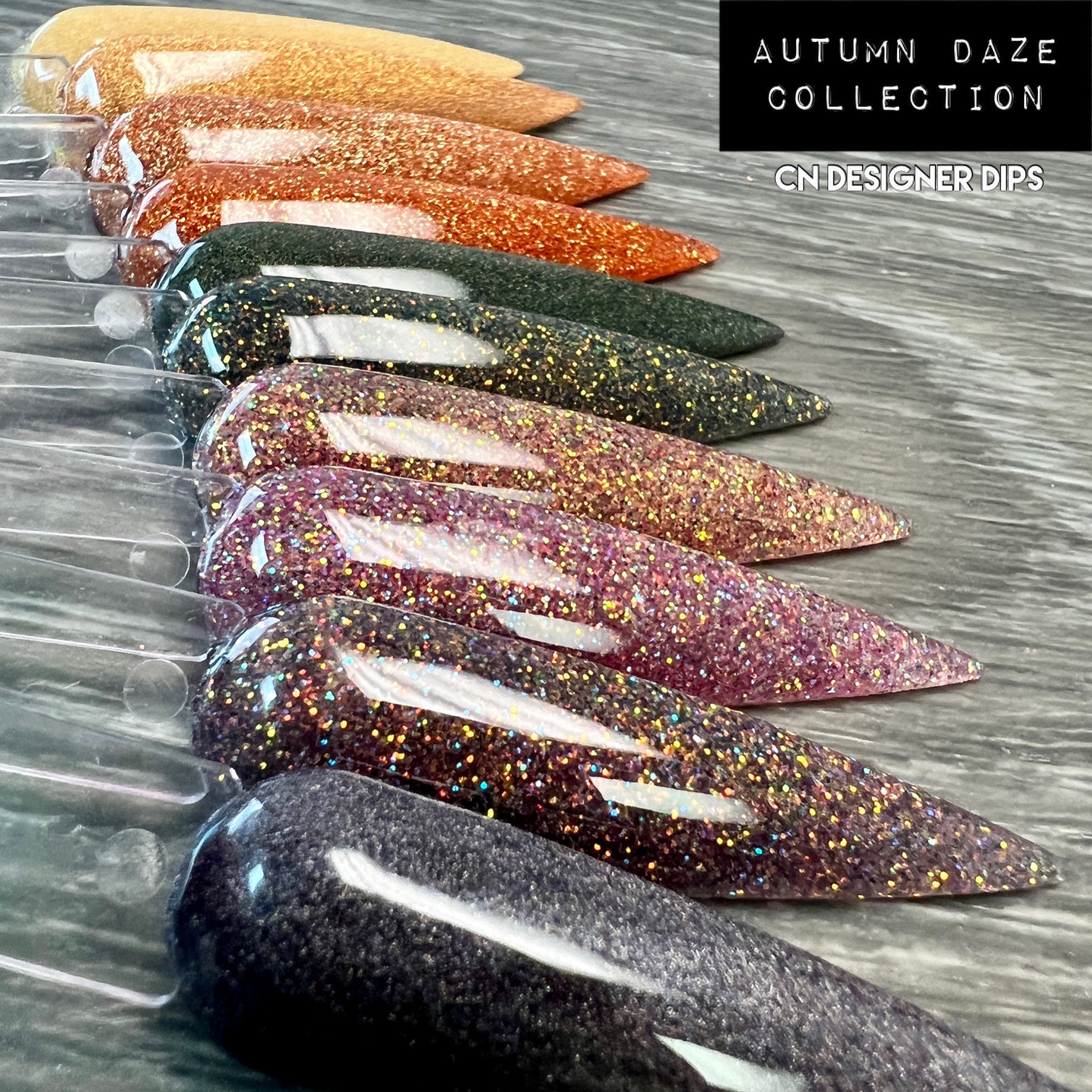 Autumn Daze Collection- dip powder, dip powder for nails, nail dip, dip powders, dip nail powder, glitter dip powder, acrylic, nails