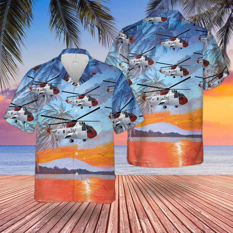 Beautiful Beach Us Navy Sikorsky Sh-3 Seaking Unisex Hawaiian Shirts – Beach Shorts