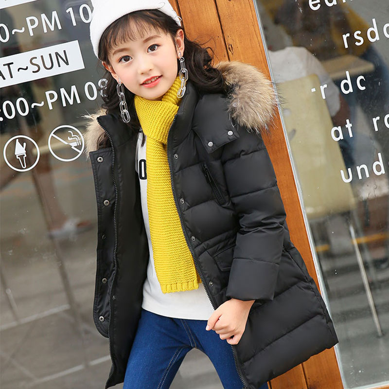 -30 Degrees Kids Winter Clothes Hooded Parka Down Jacket for Girl Clothing Teenager Outerwear Children Coat Snowsuit Russian 12Y alx