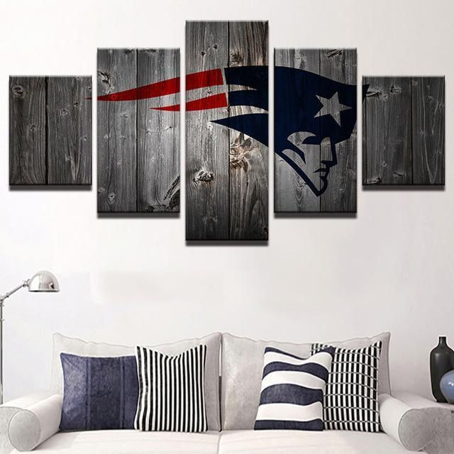 New England Patriots 7 Sport 5 Panel Canvas Art Wall Decor