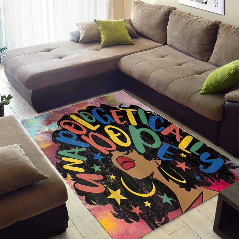 Trendy African American Rug Pretty African Themed African Lady Unapologetic African Design Floor Carpet African Living Room Decor WBG4168