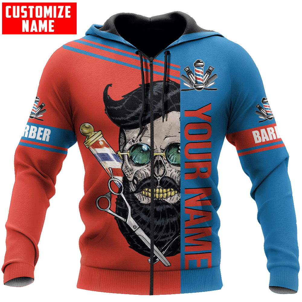 Custom Name Personalized Barber 3D All Over Printed Men Hoodie Unisex Hooded sweatshirt Streetwear Casual zipper hoodies DK468 alx