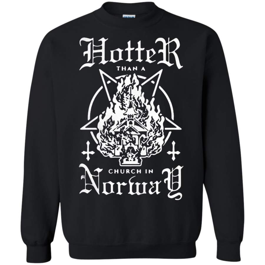 AGR Hotter Than A Church In Norway Reversed Burning Pentagram Sweatshirt