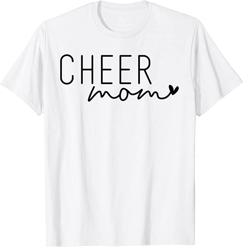 Womens Cheer Mom Cheerleading Mom Leopard Cheetah Messy Bun T-Shirt