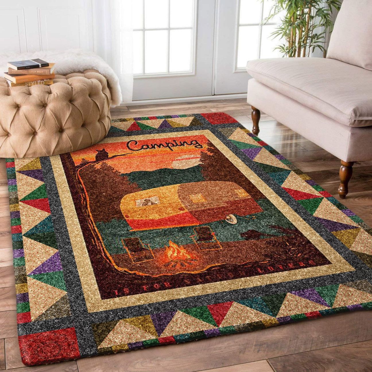 Camping Area Rug | Colorful S – 2XL