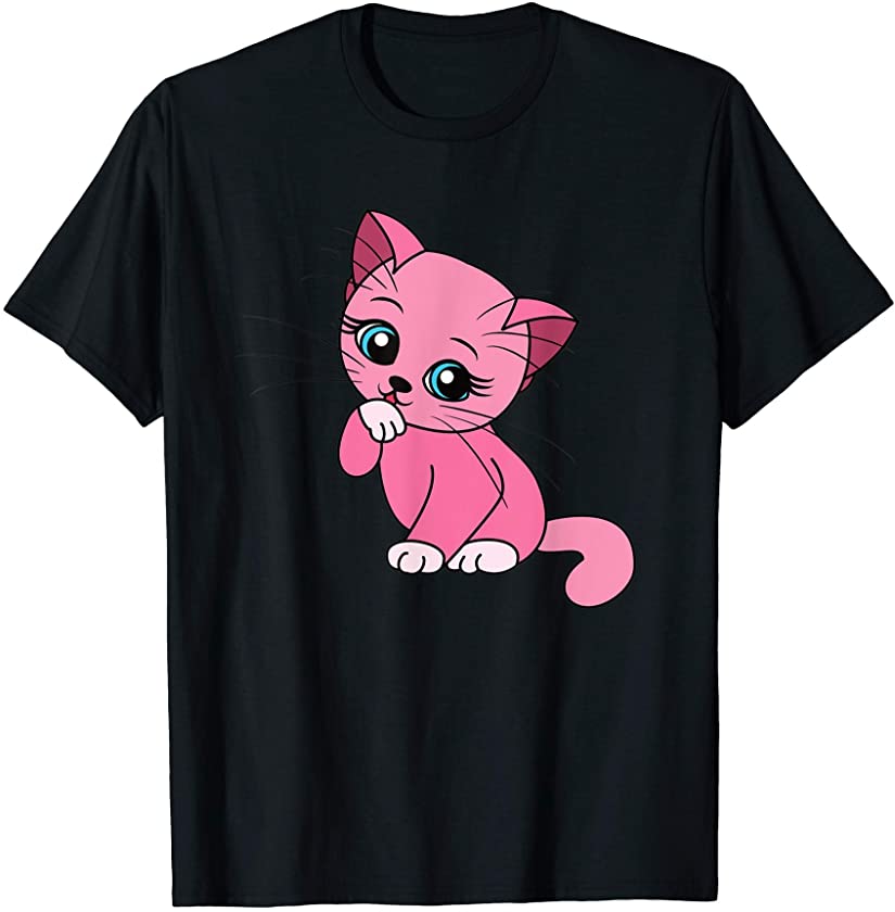 Cute Cat Gift for Woman, Girls & Youth Sweet Kitten Lovers T-Shirt