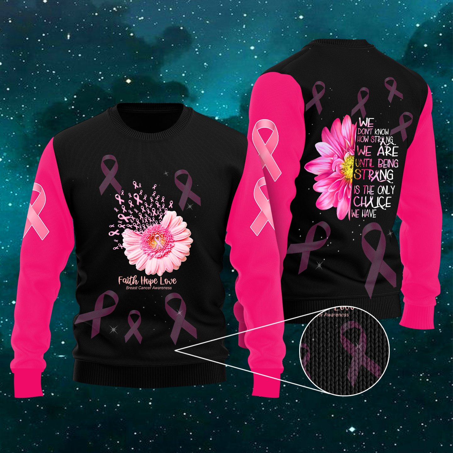 Breast Cancer Awareness Strong Is The Only Choice Ugly Christmas Sweater | For Men & Women | Adult | Uh1001