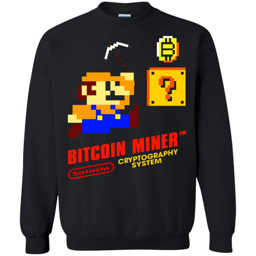 AGR Bitcoin Miner Mario Bros Satoshi Cryptography System Sweatshirt