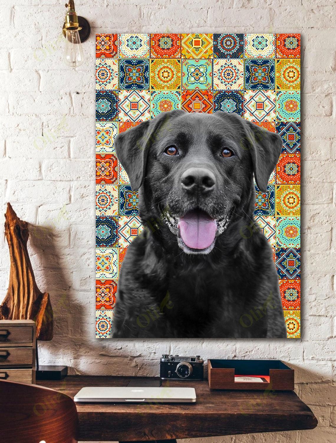 Black Labrador – Smile At The Camera Canvas Wall Art Home Decor