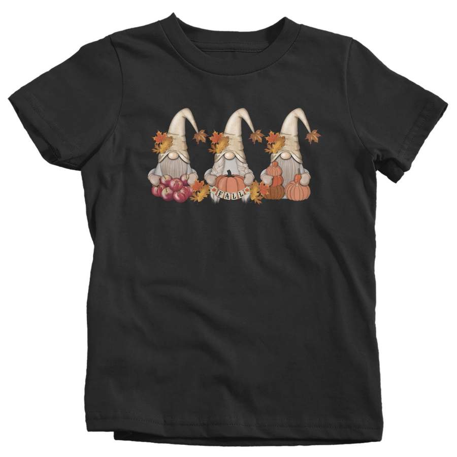 Kids Fall Gnomes T Shirt Cute Fall Shirt Fall Pumpkin Vintage Fall Tee Boho Cute Fall Season Tee Apples Gnome Tshirt